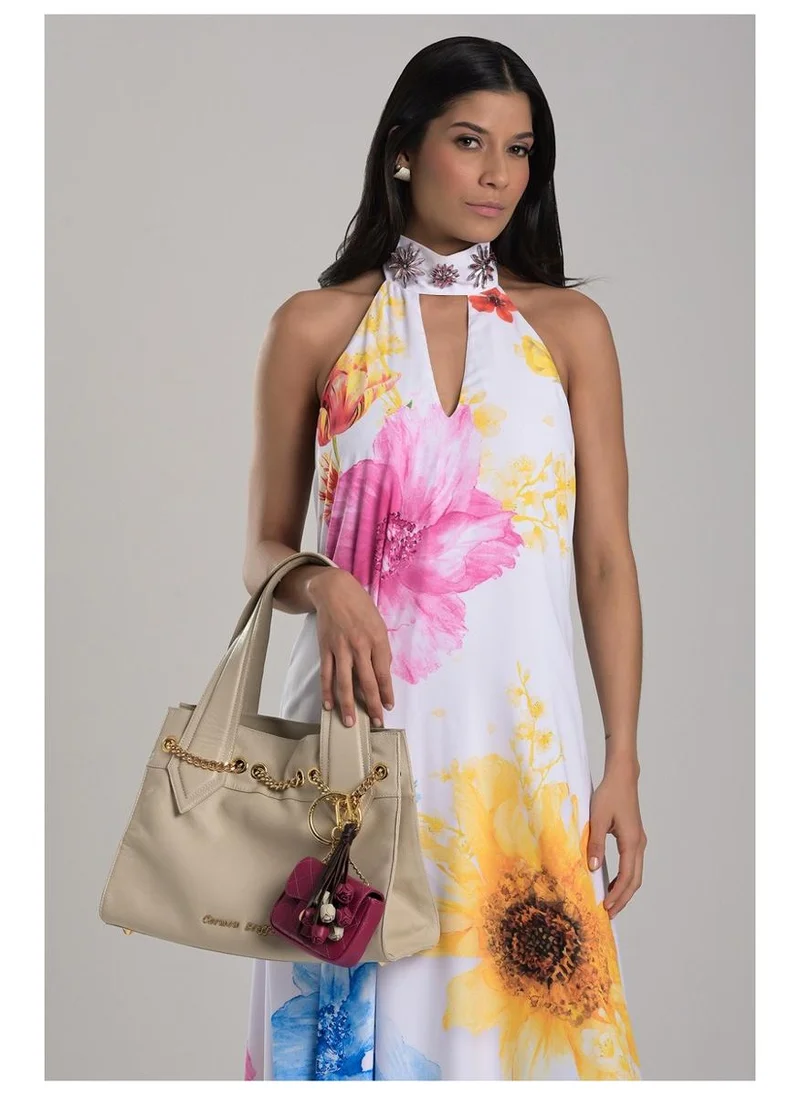 Carmen Steffens  Off-white Shoulder Bag with Charm Bag for Women | Best Price UAE
