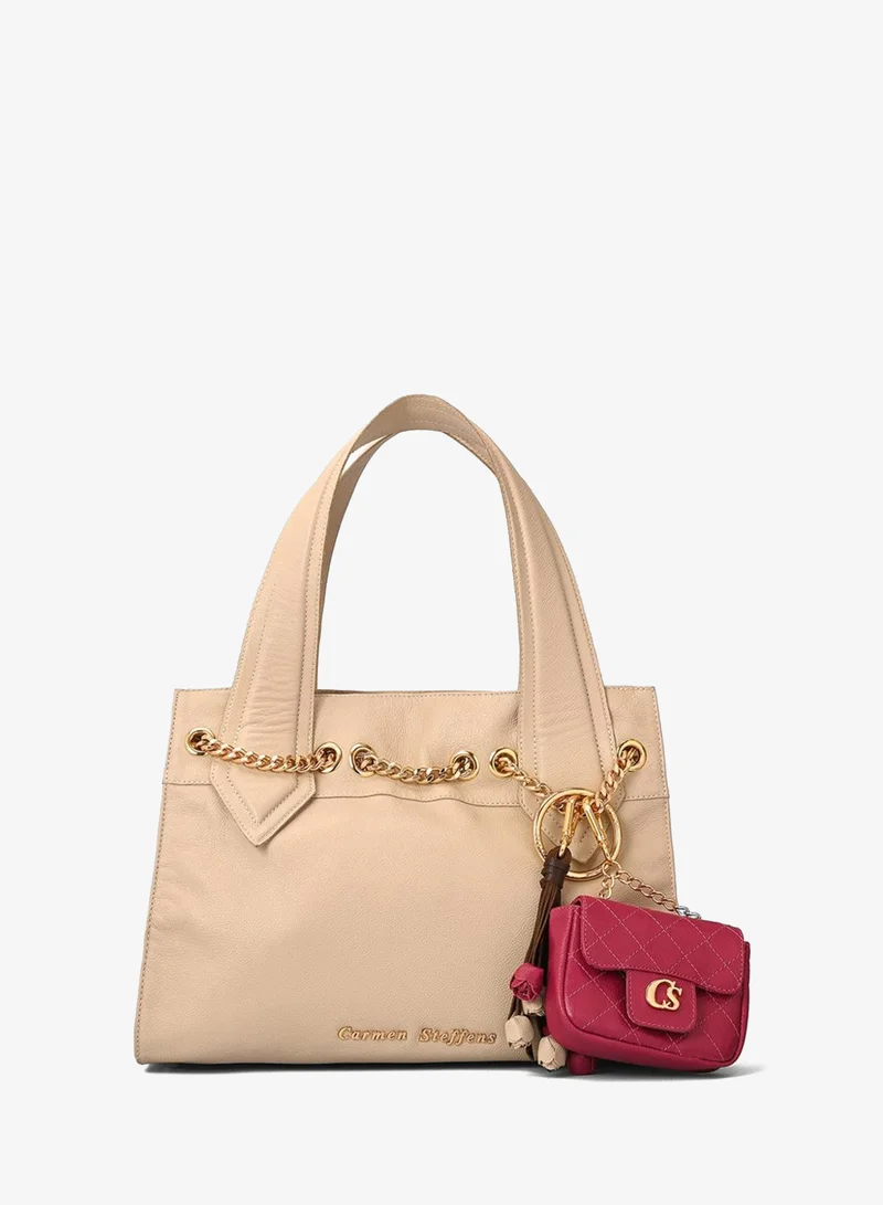 Carmen Steffens  Off-white Shoulder Bag with Charm Bag for Women | Best Price UAE