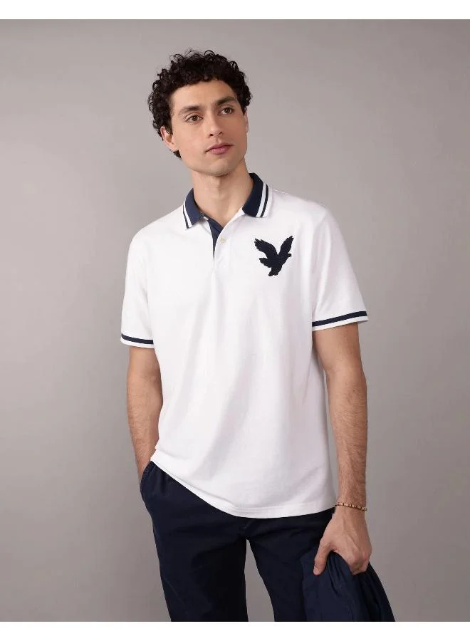 American Eagle AE Logo Flex Pique Polo Shirt