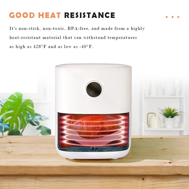 DYZEKO 2 Pcs Airfryer Silicone Pot Hot Air Fryer Reusable NonStick Mats Heat Resistant Easy Cleaning Hot Air Fryer Silicone Square for Kitchen BY DYZEKOMulticolor - Image 4