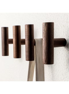 MarlaMall 4Pack Walnut Coat Hooks, Wall Mounted Pegs Wooden Organizer Hangers Vintage Single Hooks Natural Wood Hangers Rustic Wall Pegs Minimalist Hook Design for Hanging Hat, Towel, Bag, Rope  - Image 1