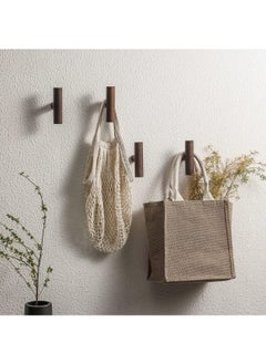 MarlaMall 4Pack Walnut Coat Hooks, Wall Mounted Pegs Wooden Organizer Hangers Vintage Single Hooks Natural Wood Hangers Rustic Wall Pegs Minimalist Hook Design for Hanging Hat, Towel, Bag, Rope  - Image 4