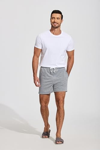 Deyeek 5.5 Inch Mens Pajama Shorts Sleep Cotton Lounge PJ Lightweight Elastic Waist Drawstring Nightwear Bottom with Pockets - Image 5
