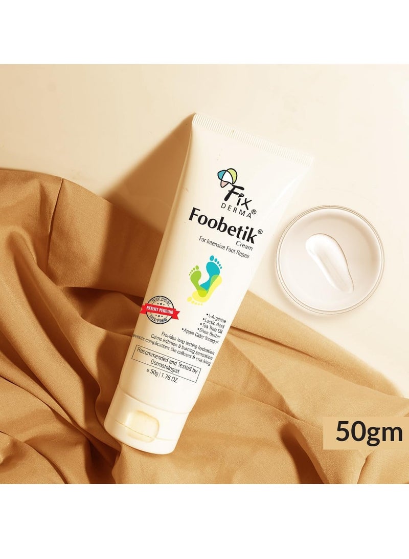 فيكسديرما كريم فوبيتيك، كريم للقدم، للعناية بالقدم لمرضى السكري، للأقدام الجافة والمتشققة، يرطب ويلطف القدم، إصلاح الكعب، للبشرة المتصلبة أو المتشققة، خالي من البارابين - 50 جم - Image 2