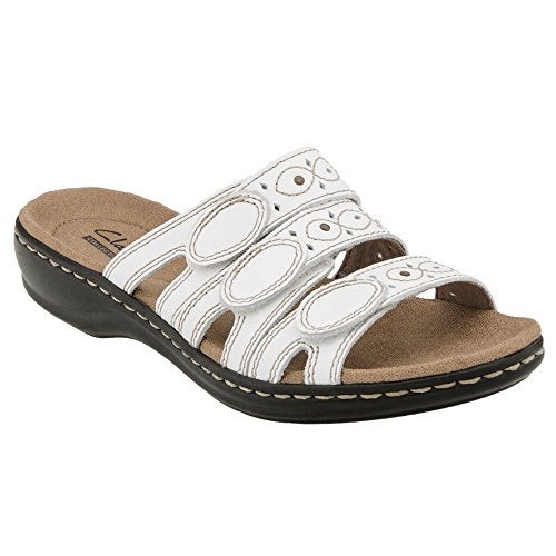 clarks صندل كلاك النسائي ليزا كاكتوس، جلد أبيض، 8.5 عريض أمريكي - Image 2