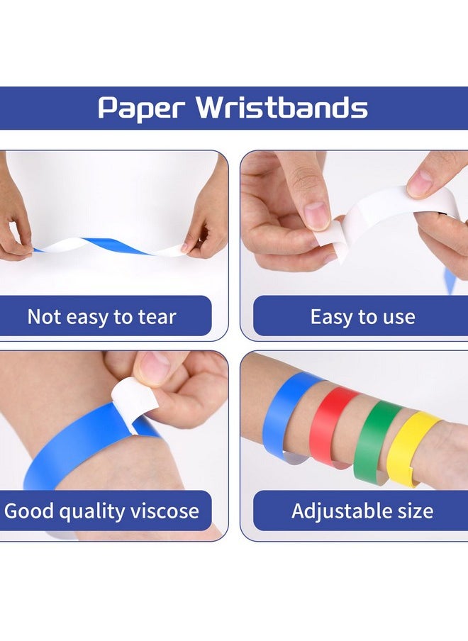 ZSMKJIAYE 2000 Pcs Paper Wristbands For Events Waterproof Neon Colored Wrist Bands Concert Identification Wristbands Hand Bands For Events Adhesive Wristbands For Party (Color)  - Image 3