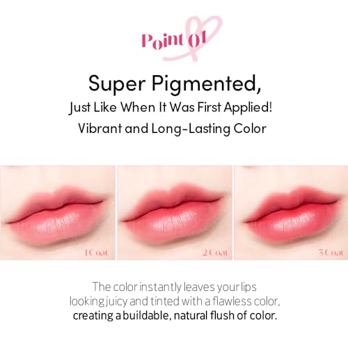 ETUDE Dear Darling Marker Tint #8 Cherry Punch (5g) | Hydrating & Long Lasting Lip Stain | High Pigmented Lip Maker with Easy Drawing Tip | Korean Daily Lip Tint, Korean Makeup, Kbeauty - Image 4