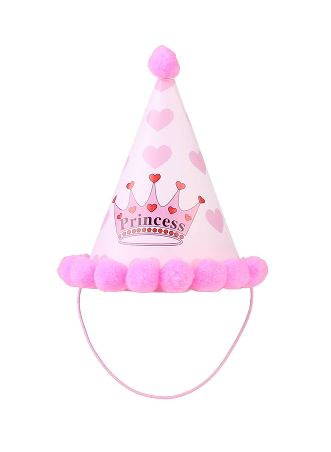 وشاح على شكل مثلث وقبعة وإكسسوارات للحفلات ترتديها الحيوانات الأليفة في الحفلات وردي - Image 3