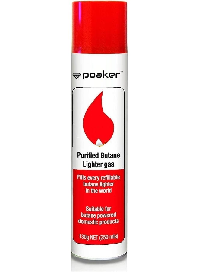 Poaker Extra Purified Butane Lighter Gas Refill 139G Lighter Gas Refill With Multi Nozzle Fills All Lighters - Image 1