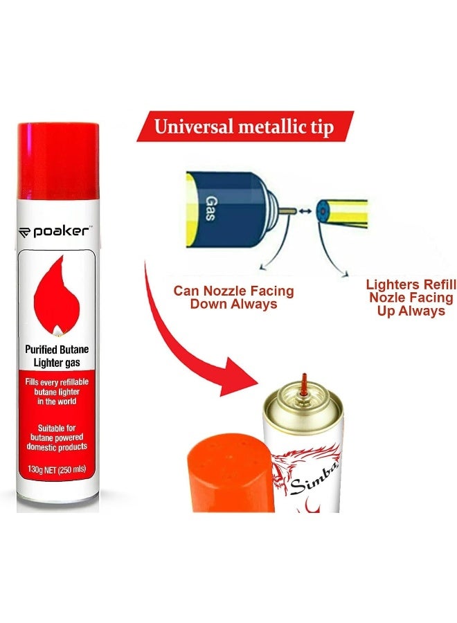 Poaker Extra Purified Butane Lighter Gas Refill 139G Lighter Gas Refill With Multi Nozzle Fills All Lighters - Image 3