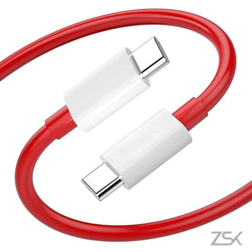 ZSK 60W Fast Charging Type C to Type C Cable | High Speed For Data Transfer | for Smartphones, Tablets, Laptops & Other Type C Devices | Data Cable | Charging Cable | (Red) - Image 2