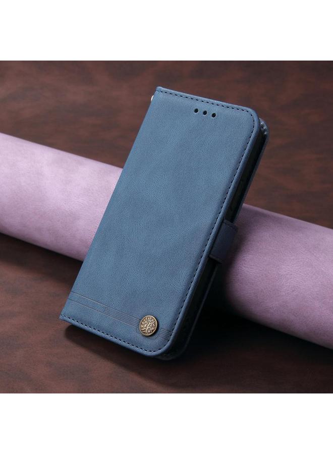 اس-توب جراب لهاتف Realme 13+ مصنوع من الجلد مع أزرار معدنية وشجرة الحياة - Image 2