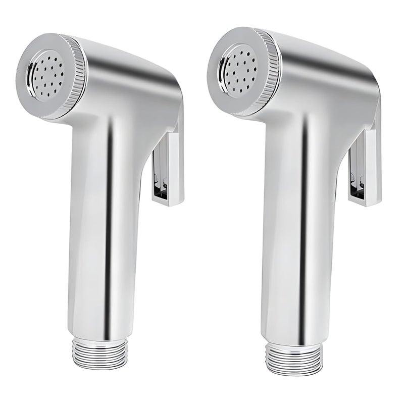 METWIN ABS Shattaf Handheld Health Faucet Set Toilet Wash Bidet Jet Spray Gun Shower Head Chrome Plated Pack of 2 - Image 1