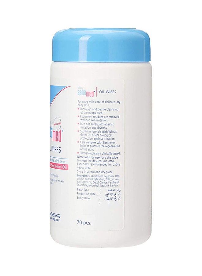 Sebamed Baby Wipes With Wheat Germ Oil For Delicate and Dry Baby Skin, 70 Count - White - Image 2