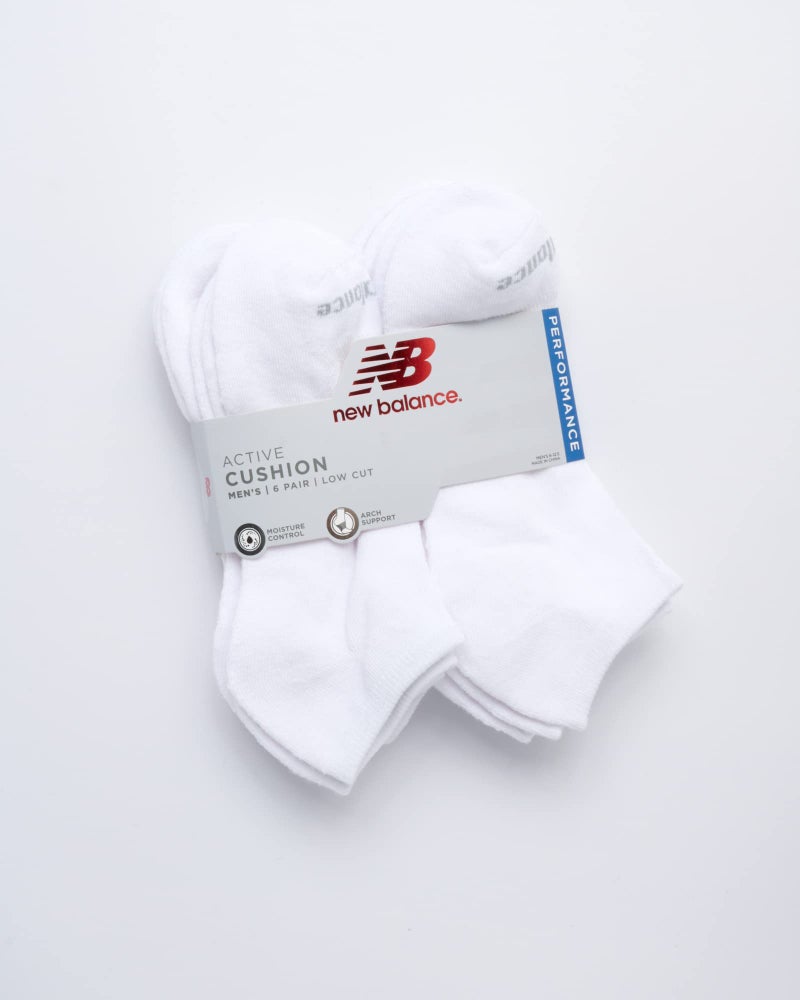 New Balance Men's Low Cut Socks - 6 Pack Moisture Control Comfort Stretch No Show Socks - Active Socks for Men (Size: 6-12.5), Size 6-12.5, White - Image 2