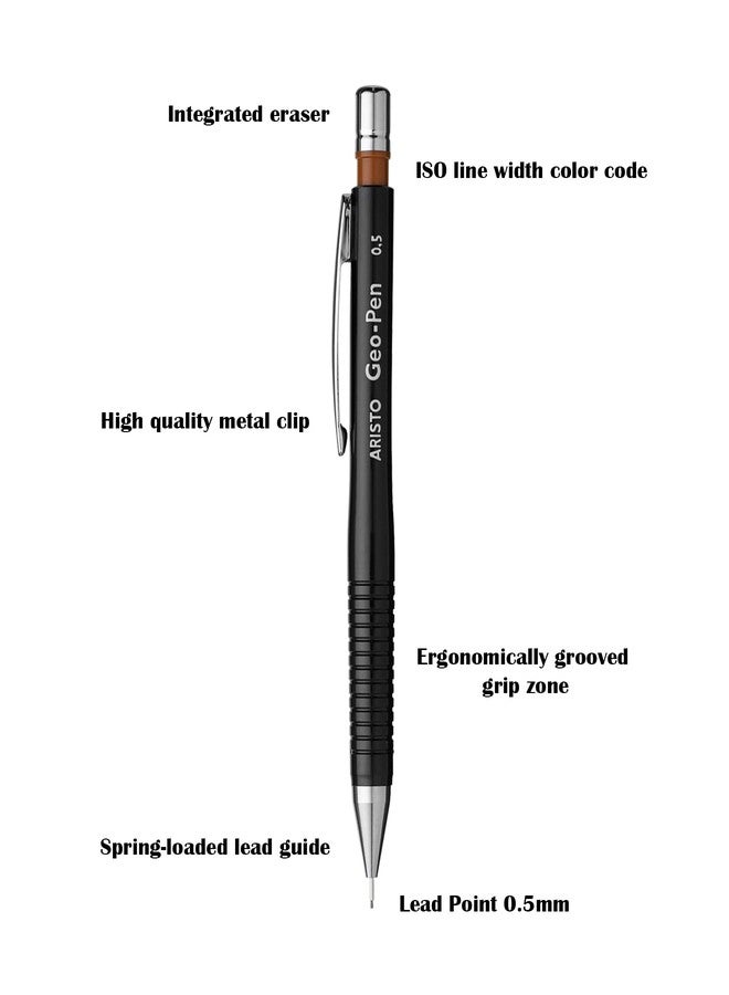 Aristo mg1 Technical Drawing Pen, 0.1mm,0.2mm,0.3mm with 0.5mm Geo-pen Mechanical Clutch Lead Pencil 1 tube lead 23 ml ink - Image 4