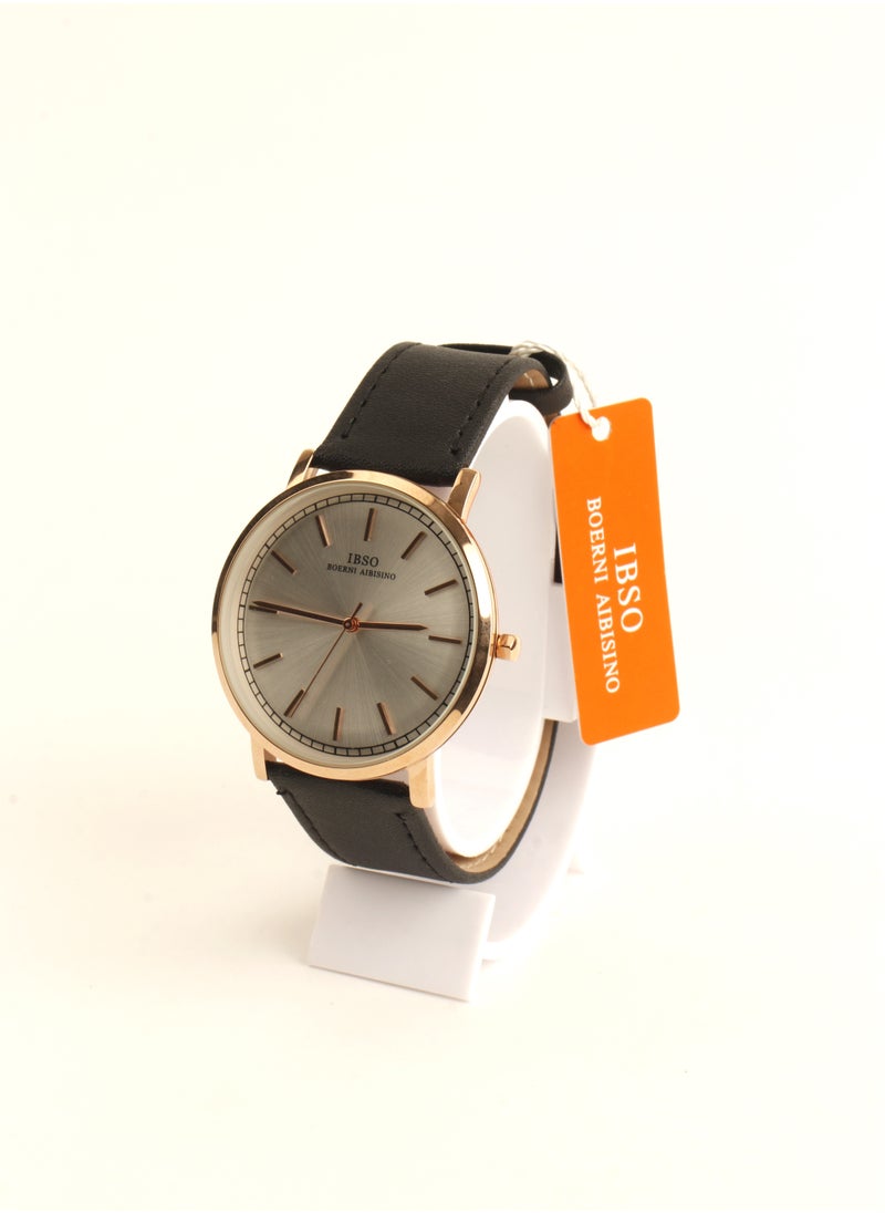 IBSO - Ipso watch, Japanese machine, black leather strap - Image 1