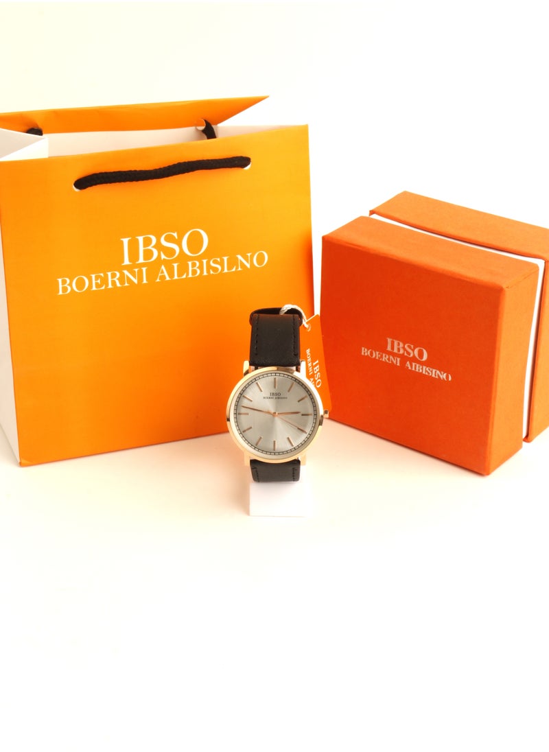 IBSO - Ipso watch, Japanese machine, black leather strap - Image 1