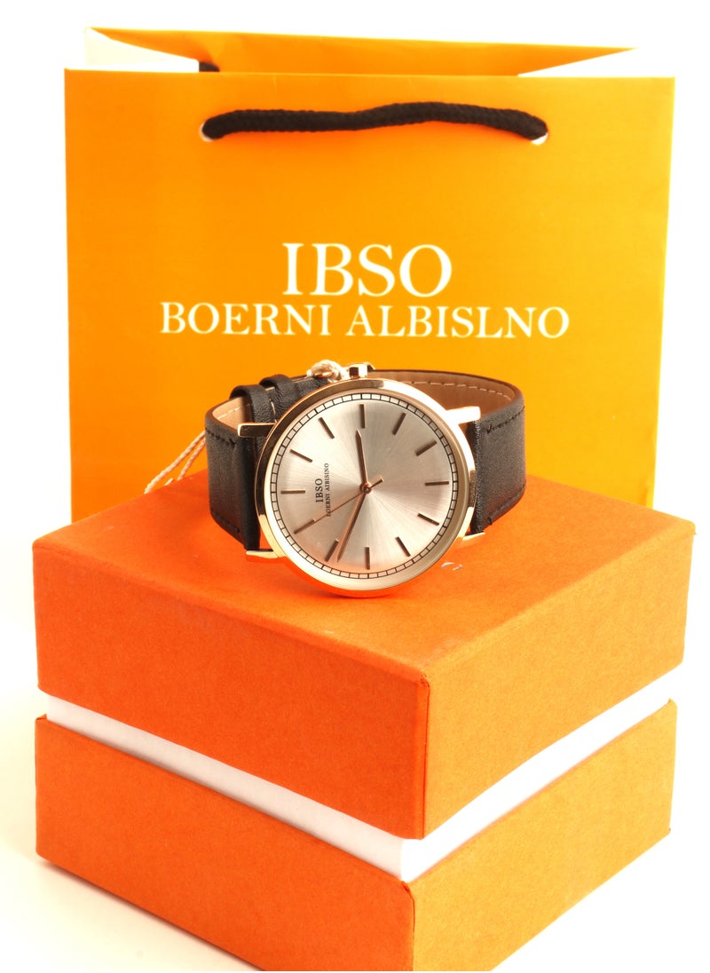 IBSO - Ipso watch, Japanese machine, black leather strap - Image 1