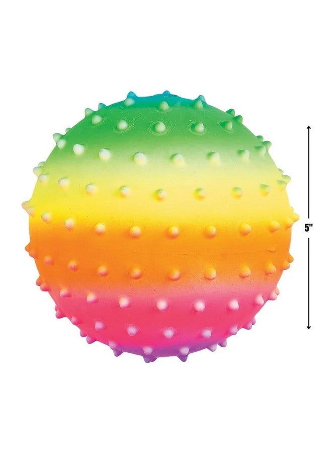 Fun Express 5" Rainbow Spike Balls - Vibrant Educational Toys for Kids Ideal for Sensory Play - Learning Activities Hand-Eye Coordination and Motor Skill Development - Assorted Colors - 12 Pieces - Image 2