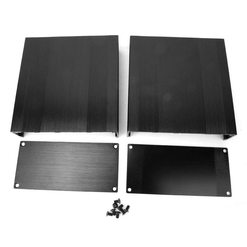Brushed Black Oxide Split Type Aluminum Cooling Case Enclosure, Aluminum Box for Amplifier GPS, Heat Dissipating Electronic DIY Project Box with Professional Sandblast Finish, for (150mm Long) - Image 1