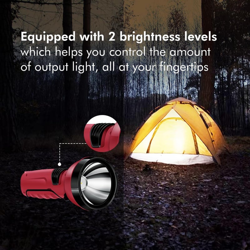 Wipro Prism Multi Functional Rechargeable LED Torch cum Lantern with Dual Mode Emergency Torch Light with 1200mAh Li Ion Battery 4 Watt Red Pack of 1 - Image 5