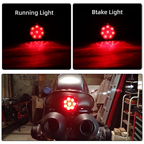 DREAMIZER Motorcycle Tail Light Red 8 LED Stop Lamp Compatible With Chopper Bobber Cafe Racer Bike - Image 2