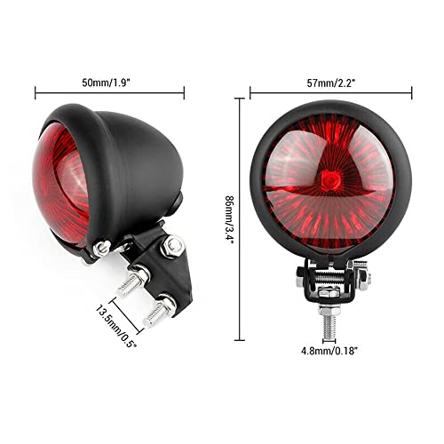 DREAMIZER Motorcycle Tail Light Red 8 LED Stop Lamp Compatible With Chopper Bobber Cafe Racer Bike - Image 4