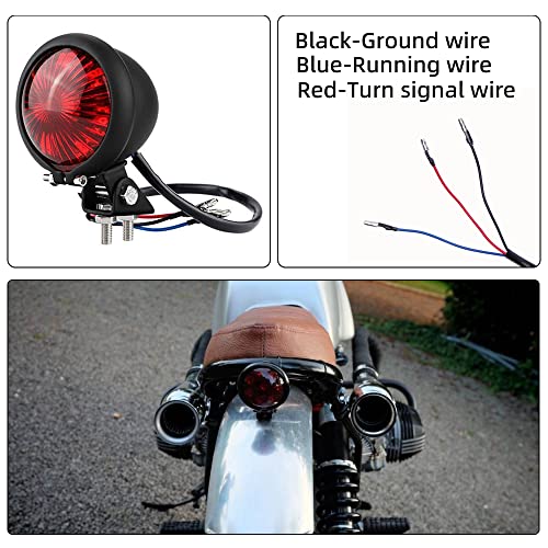 DREAMIZER Motorcycle Tail Light Red 8 LED Stop Lamp Compatible With Chopper Bobber Cafe Racer Bike - Image 5