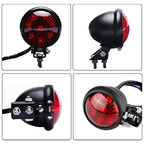 DREAMIZER Motorcycle Tail Light Red 8 LED Stop Lamp Compatible With Chopper Bobber Cafe Racer Bike - Image 3