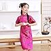 DLSNZ Girls Chinese Qipao Dress Dragon Pattern Short Sleeve Cheongsam Costume for Birthday Party Wedding US Age 6 Years 7 Years Rose Red Dragon - Image 4