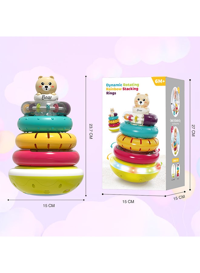 COGNIKIDS ألعاب حلقات متداخلة للأطفال - كوب موسيقي مضيء مع 4 حلقات ملونة دوارة | لعبة حسية مونتيسوري للأطفال من 6 أشهر فما فوق | تطوير المهارات الحركية | تعمل ببطاريات 3xAA - Image 2