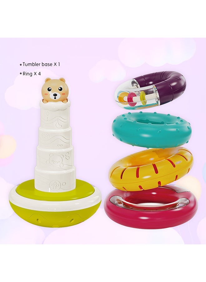 COGNIKIDS ألعاب حلقات متداخلة للأطفال - كوب موسيقي مضيء مع 4 حلقات ملونة دوارة | لعبة حسية مونتيسوري للأطفال من 6 أشهر فما فوق | تطوير المهارات الحركية | تعمل ببطاريات 3xAA - Image 3