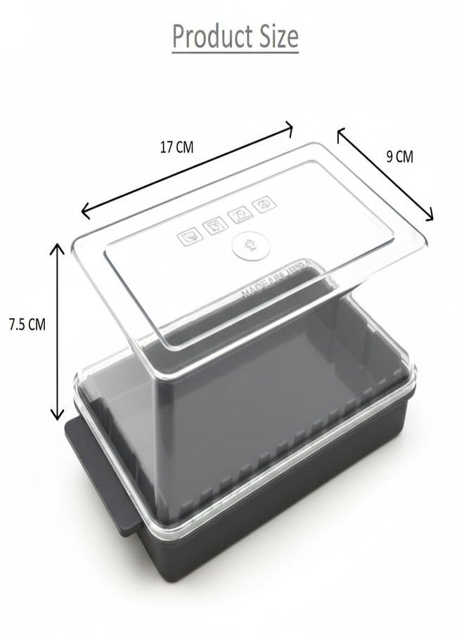 YUVEO BPA Free Butter Storage Container with Built-in Slicer, 2-in-1 Design, Clear Lid, Fridge Case, with Transparent Lid for Easy-Cutting & Cheese Container Suitable for 500gm Butter (Grey) - Image 4