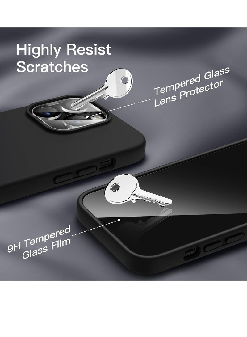 ELTRAZONE "5-in-1 iPhone 14 Pro Max (6.7-Inch) Black Silicone Case - With 2 Screen Protectors & 2 Camera Lens Protectors" - Image 4