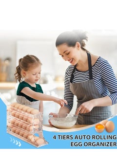 Generic 4 Tier Egg Rack for Refrigerator, 30 Auto Rolling Refrigerator Egg Organizer, Egg Dispenser for Refrigerator, Egg Storage Rack for Kitchen  - Image 4