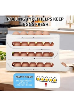 Generic 4 Tier Egg Rack for Refrigerator, 30 Auto Rolling Refrigerator Egg Organizer, Egg Dispenser for Refrigerator, Egg Storage Rack for Kitchen  - Image 2