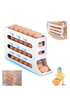 Generic 4 Tier Egg Rack for Refrigerator, 30 Auto Rolling Refrigerator Egg Organizer, Egg Dispenser for Refrigerator, Egg Storage Rack for Kitchen  - Image 1