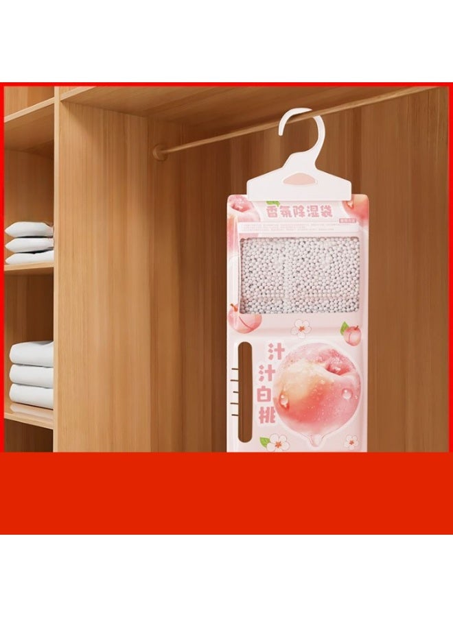 أكياس مزيلة للرطوبة معلقة، أكياس امتصاص وتجفيف للخزانة والمنزل، مضادة للعفن والفطريات، تمتص الرطوبة للمساحات الداخلية، 10 أكياس برائحة الخوخ الأبيض - Image 2