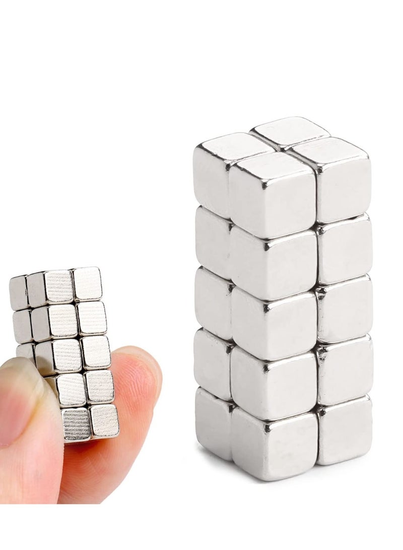 SOLARAE Square Cube Magnets, 40Pcs Fridge Magnets, 5 x 5 x 5mm Strong Magnet, Square Magnets Mini Small Magnets for Office, Office, Map, Photo (Square) - Image 1