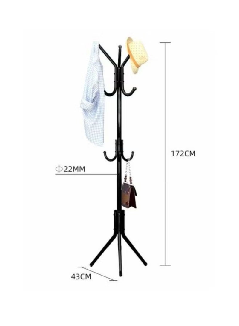 Falpro Standing Metal Coat Rack with Multi Hooks | Heavy Duty Clothes & Jacket Hanger Stand | Entryway Coat Stand Organizer for Bags, Hats & Scarves | Space Saving Clothes Rack | Black 172x43cm - Image 3