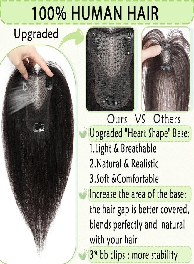 ASSU 12-Inch Real Hair Topper for Women | 360° Lace Base, No Bangs | Dark Brown Topper for Thinning Hair | Upgrade Lace Base for Natural Crown Coverage - Image 4
