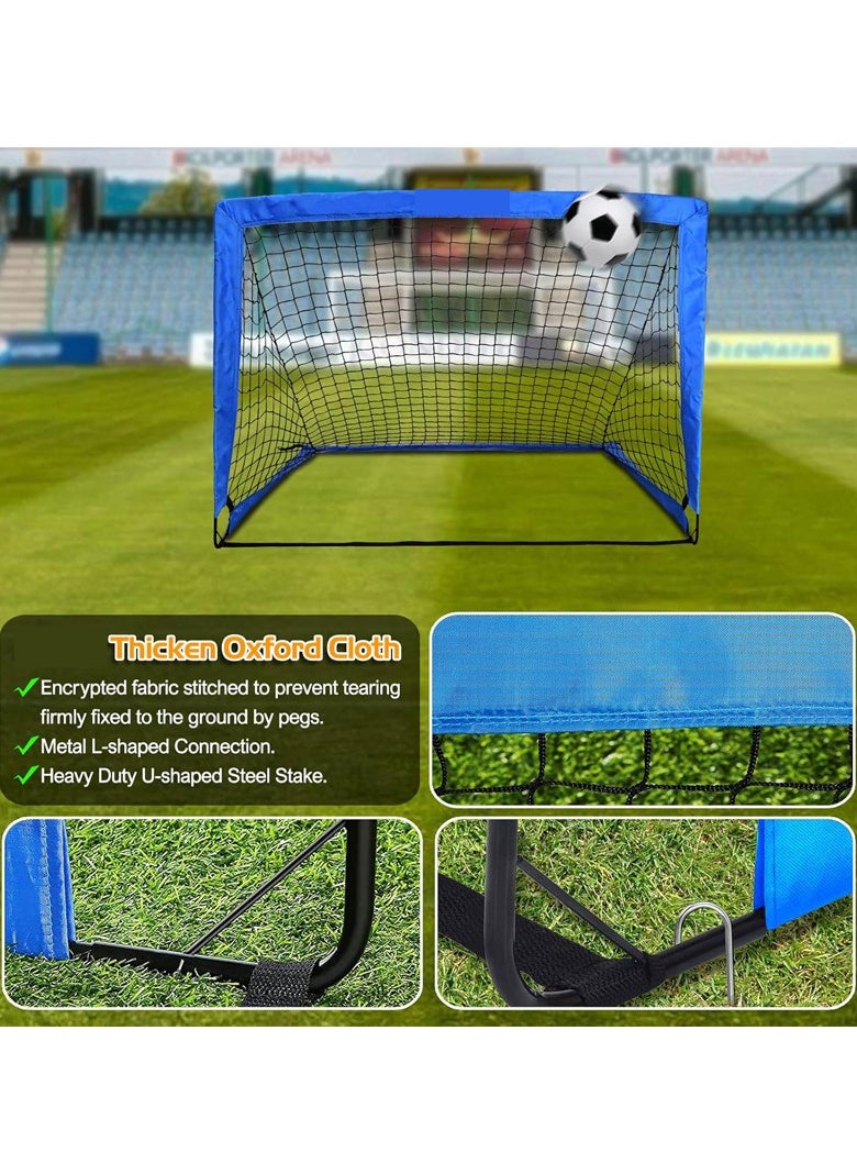 Generic - Kids Soccer Goals for Backyard, Portable Soccer Net Set of 2, 4' x 3' Indoor Pop Up Toddler Soccer Goal, Soccer Training Equipment for Kids and Youth, with 8 Training Cones, Carry Bag and Soccer Ball - Image 1