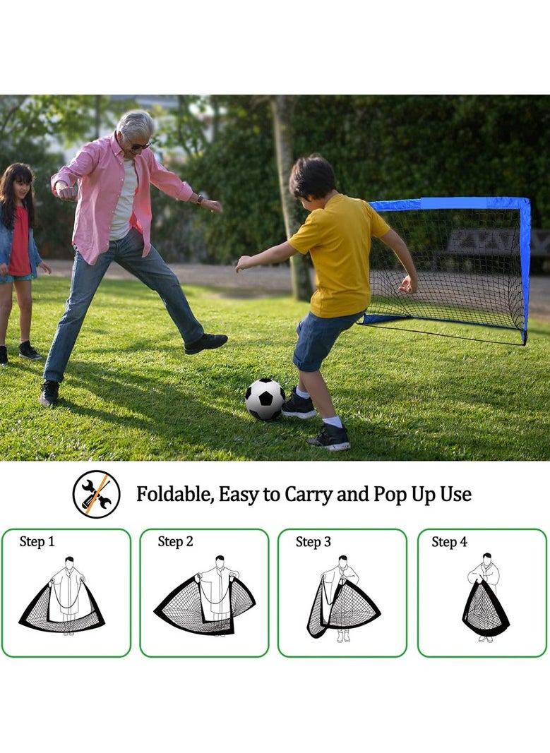 Generic - Kids Soccer Goals for Backyard, Portable Soccer Net Set of 2, 4' x 3' Indoor Pop Up Toddler Soccer Goal, Soccer Training Equipment for Kids and Youth, with 8 Training Cones, Carry Bag and Soccer Ball - Image 1