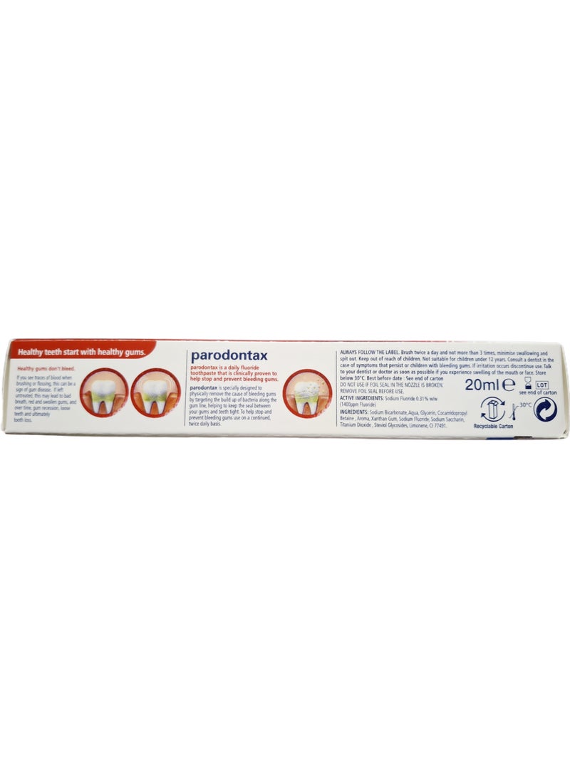 Parodontax Extra Fresh Toothpaste for Healthy Gums& Strong Teeth 20ml  - Image 3
