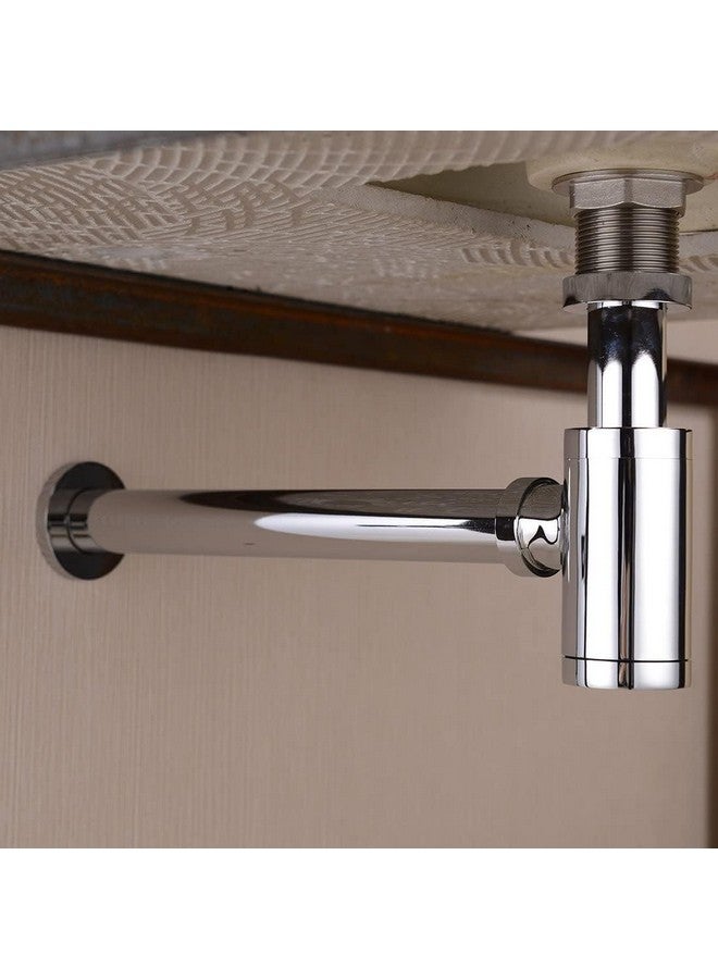 JAGGER جاغر JAG201 مصيدة زجاجية من الفولاذ المقاوم للصدأ لحوض الغسيل وحوض المطبخ مع أنبوب بطول 300 مم (تشطيب - كروم) (مصيدة زجاجية مع وصلة 4 بوصات) - Image 5