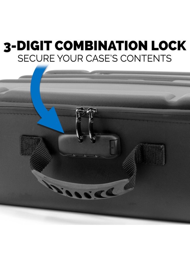 CASEMATIX - CASEMATIX Miniature Carrying Case with Programmable Lock - 144 Slot Miniature Storage Case with Four Impact-Absorbing Foam Trays For Minis, Adjustable Shoulder Strap, ID Card Holder and More! - Image 1