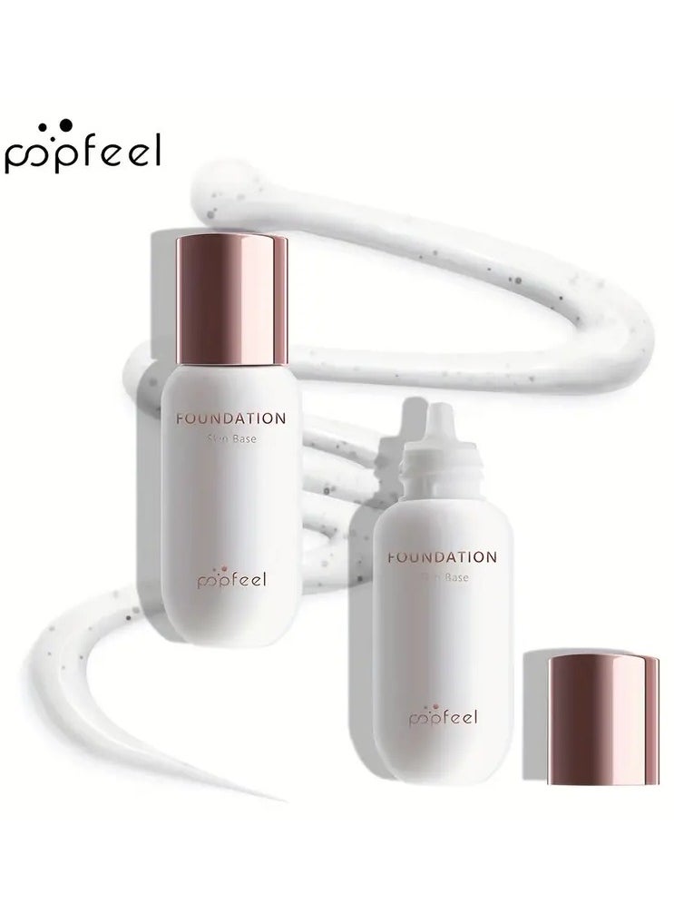 popfeel POPFEEL Flawless Finish Foundation - Lightweight, Long-Lasting Concealer for All Skin Tones, Natural Look, Non-Fading Liquid Foundation in Light Brown Shade, Creamy Texture, Full Coverage & Oil Control  - Image 1