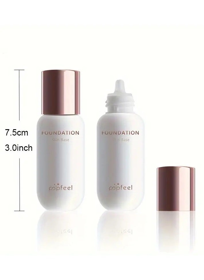popfeel POPFEEL Flawless Finish Foundation - Lightweight, Long-Lasting Concealer for All Skin Tones, Natural Look, Non-Fading Liquid Foundation in Light Brown Shade, Creamy Texture, Full Coverage & Oil Control  - Image 5