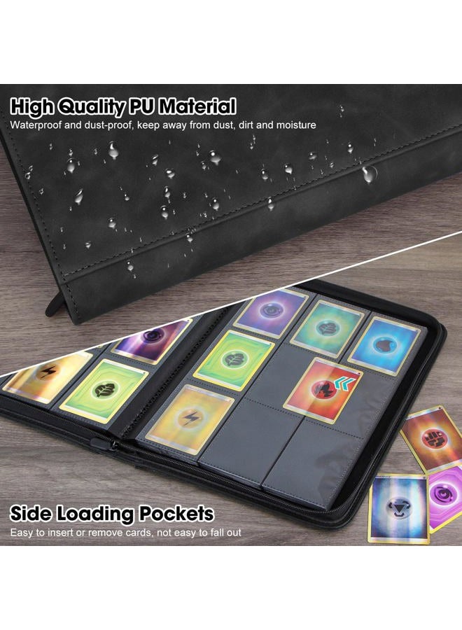 Old Canal Trading Card Album, Card Scrapbook with 9 Compartments for up to 540 Cards, Portable Zip Binder, Card Binder for MTG, TCG, Baseball Cards, Football Cards, Playing Cards (Black) - Image 4
